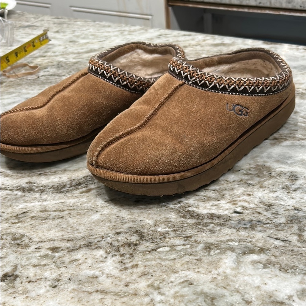 UGG Chestnut Brown Suede Shearling Mule